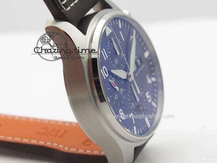 MIROTIME 1224 HighQuality Pilot Chrono 377714 “Le Petit Prince” ZF Best Edition Blue Dial On Brown Leather Strap A 7309